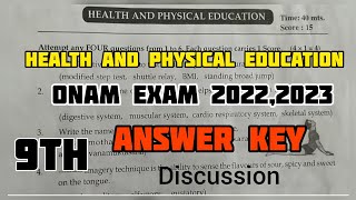 9th Health and physical education  onam exam answer key class 9th 2022