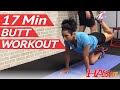 17 Min Butt Workout at Home - Glute / Butt Workouts for Women & Men w/ Dumbbells Weights