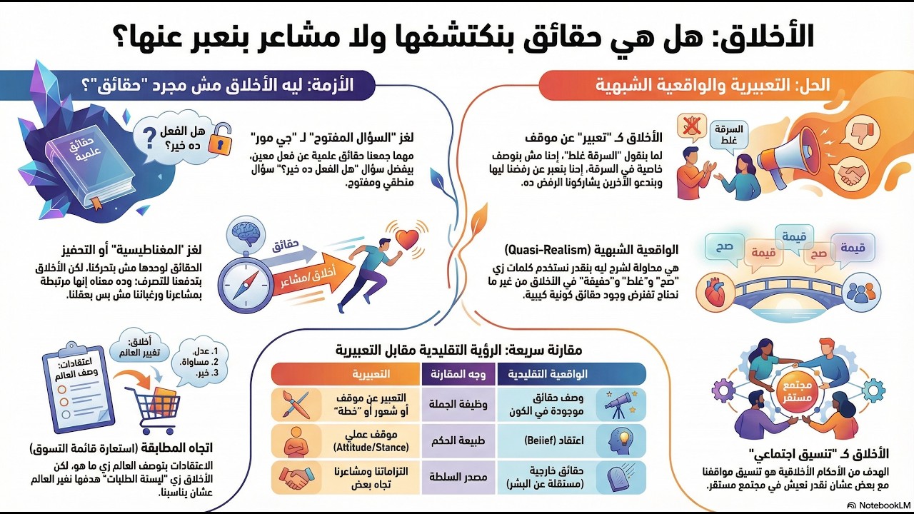 هل الأخلاق حقائق نكتشفها أم مشاعر نعبر عنها؟ - شرح  لغز اللغة الأخلاقية