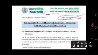 PGCIL Vacancy 2023 | Exam Date Released | ITI Govt. Job Update | Powergrid Corporation of India Ltd