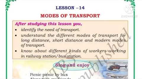 Modes of transport Class 3 EVS full lesson explanation and textbook activities Karnataka state NCERT