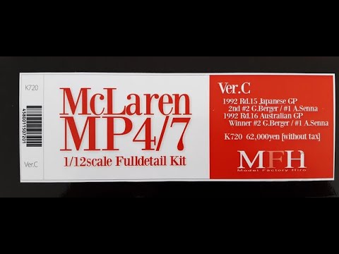 1/12 kit mfh k720 mc laren mp4/7 1992, model factory hiro - YouTube