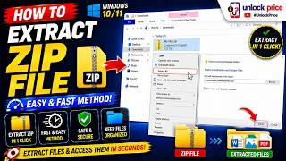 HOW TO EXTRACT ZIP FILE ON WINDOWS 10/11 | EASY & FAST METHOD #UNLOCKPRICE screenshot 5
