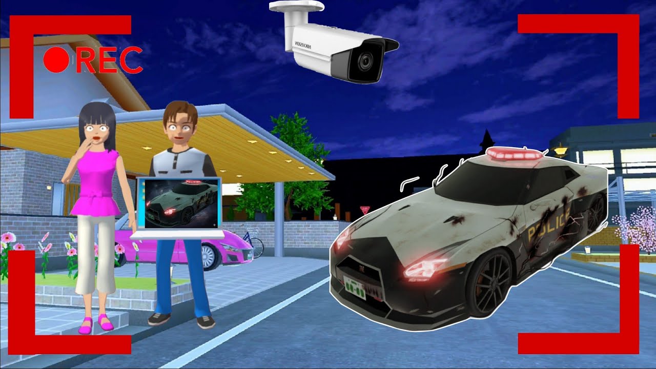 Yuta Mio Panik CCTV Merekam Anomali Mobil Polisi Berhantu 😱| Sakura School Simulator 