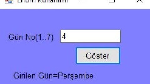 C# Form Dersleri-46 Enum Kullanımı
