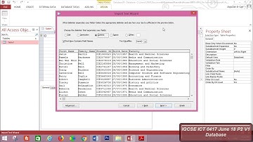 0417 IGCSE ICT May June 2018 paper 2, database task part 1
