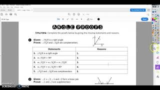 Angle Proofs guide Examples