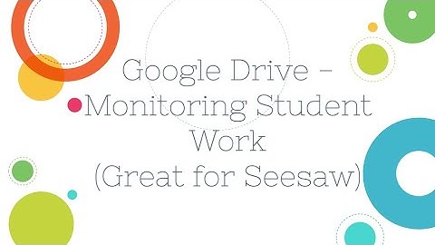 Google Drive - Monitoring Student Work (Great for Seesaw)