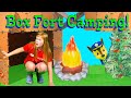 Assistant Goes Camping with Paw Patrol and PJ Masks in Box fort City