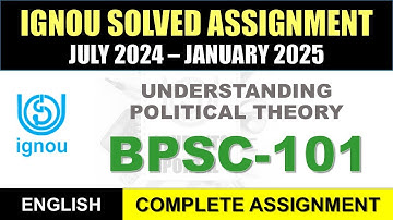 BPSC 101 Solved Assignment 2024-25 || bpsc-101 solved assignment in English || July 2024 to Jan 2025