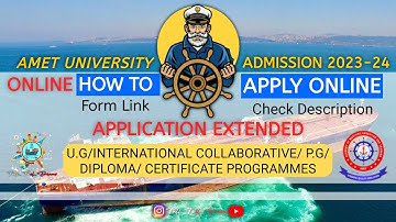 AMET UNIVERSITY Admission 2023-24 |Online Application Extended] in tamil How to Apply] And Fill