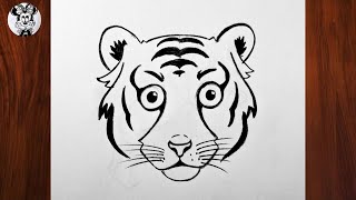 How to draw Tiger Face 🐯 step by step | Tiger Drawing for beginners | Easy Drawing