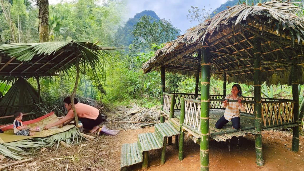 A Single Mom Builds an Entire Bamboo House and Furniture Alone – Completed in 105 Surprisingly