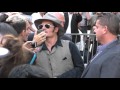 Johnny Depp greets fans at Jimmy Kimmel Live in Hollywood