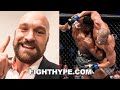 TYSON FURY REACTS TO FRANCIS NGANNOU BEATING CIRYL GANE; TELLS HIM GET “REAL MONEY” IN BOXING CLASH