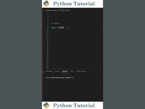 Adding/Summing Values In A Tuple | Python Tutorial - YouTube