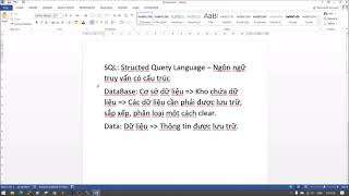 SQL Server-C2010G: Buổi học số 1 (tạo DB, table, PK, FK, sửa cột, thêm cột, chèn dữ liệu)