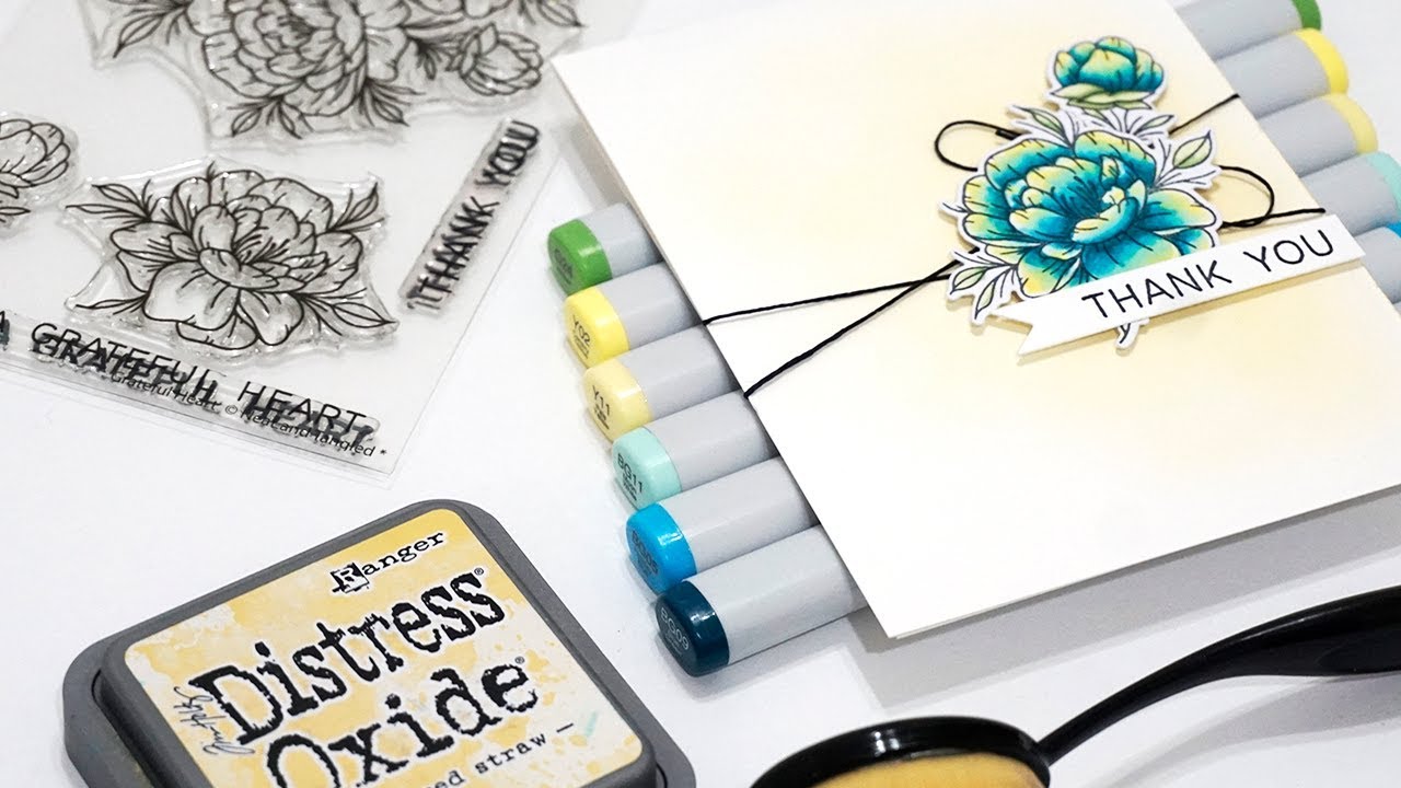 Copic Coloring Flower Tutorial with Mindy Baxter - YouTube