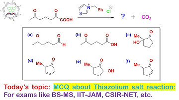 MCQ about thiazolium salt reaction: For exams like, CSIR-NET, GATE, BS-MS, IIT-JAM, B.Sc, M.Sc etc.