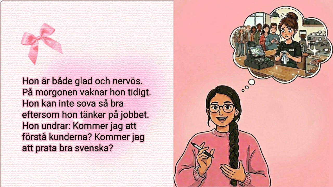 Berättelsen: Första dagen på jobben i Sverige | Learn Swedish Slowly| A1 -A2 Level|✨️🧚‍♀️🪄📚Avsnitt 3