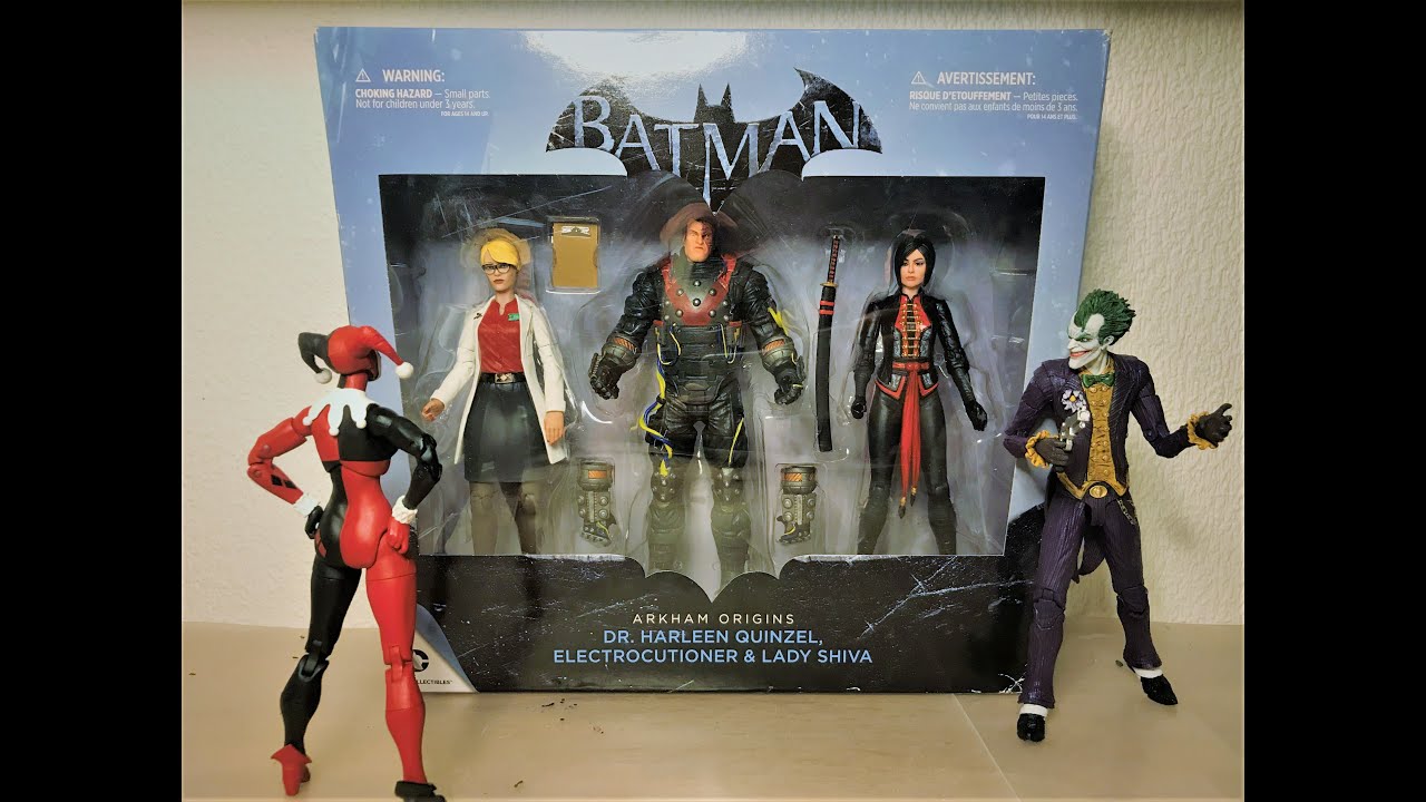 Arkham Origins 3 Pack - Harleen Quinzel, Electrocutioner, Lady Shiva Review - DC Collectibles