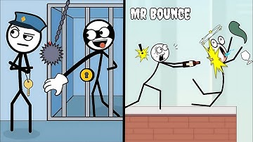THIEF PUZZLE vs MR BOUNCE - Spooky Bounce ASMR Gameplay Android iOS, Satisfying Gameplay,Part#731.