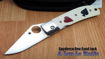 SPYDERCO ONE EYED JACK LINERLOCK FOLDING BLADE WHITE G10 HANDLE KNIFE 226GP