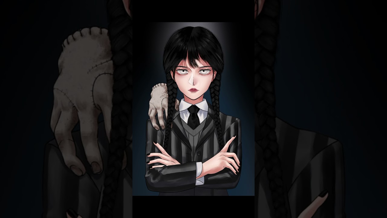 Wednesday】アダムス・ファミリーのウェンズデーのイラスト描いてみた