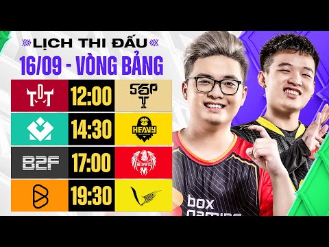 TDT vs SGP | MDH vs HEV | B2F vs HQ | BOX vs VGM - ĐTDV MÙA ĐÔNG 2022 - VÒNG BẢNG NGÀY 16/09