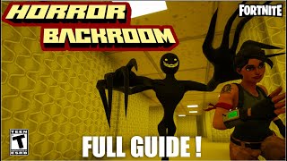 GUIDE HORROR BACKROOMS FIRST PERSON MAP CREATIVE 2.0 FORTNITE  - ALL QUESTS, MONSTERS HIDDEN