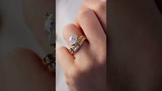 Pear Cut Diamond Bridal Stack 💍✨ | Yellow Gold Engagement Ring | Sunshine Diamonds