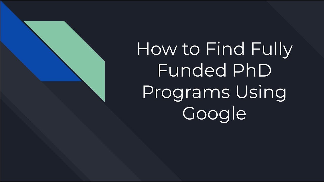 how to find funded phd programs