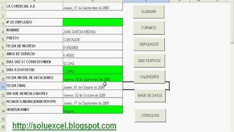 control de vacaciones en excel