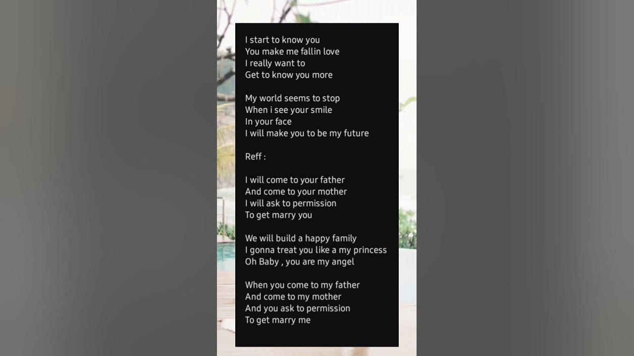 Lirik full "TO MARRY YOU" By TRISNA✅️