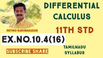 11th Std Maths Ex.10.4(16) Differentiate  cos^-1(1-x^2)/(1+x^2)