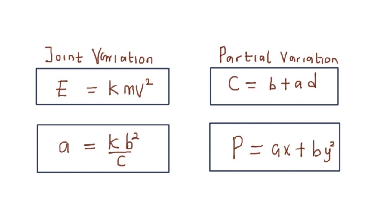 Joint and partial variation examples (questions and answers) - YouTube