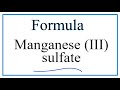 Manganese and Sulfate Compounds