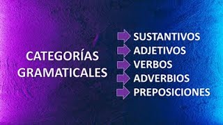 SUSTANTIVOS, ADJETIVOS, VERBOS, ADVERBIOS Y PREPOSICIONES