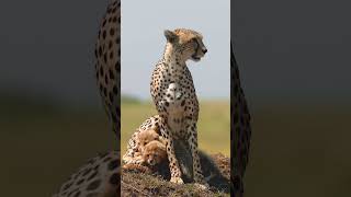 Mother Cheetah and Cubs in Serengeti National Park
