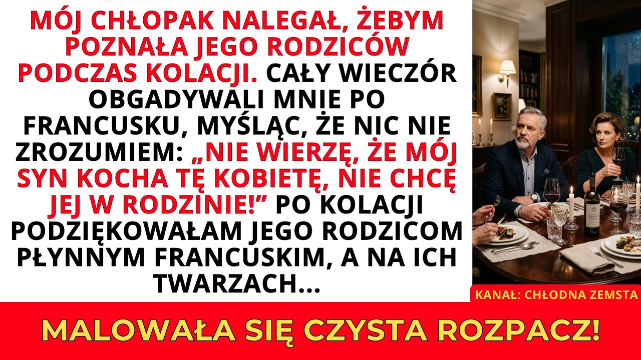 Stála jsem před dveřmi jeho rodiny a svírala láhev vína za 200 zlotých. Jeho matka se na mě usmála, přešla do francouzštiny a řekla manželovi: „Ta holka je z provincie, vždyť je to vidět. Náš syn...