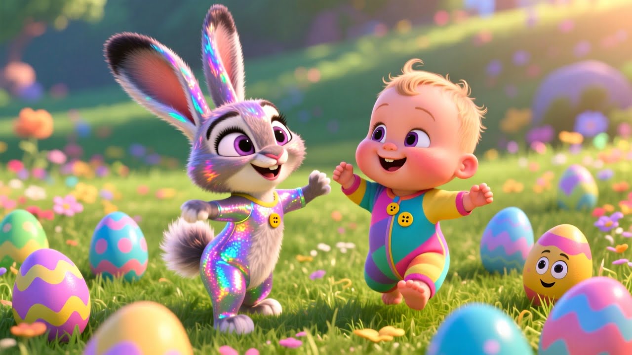 Colorful Eggs With Rabbit and Baby 🐰🥚 Fun Easter Song for Kids | Learn Colors & Shapes
