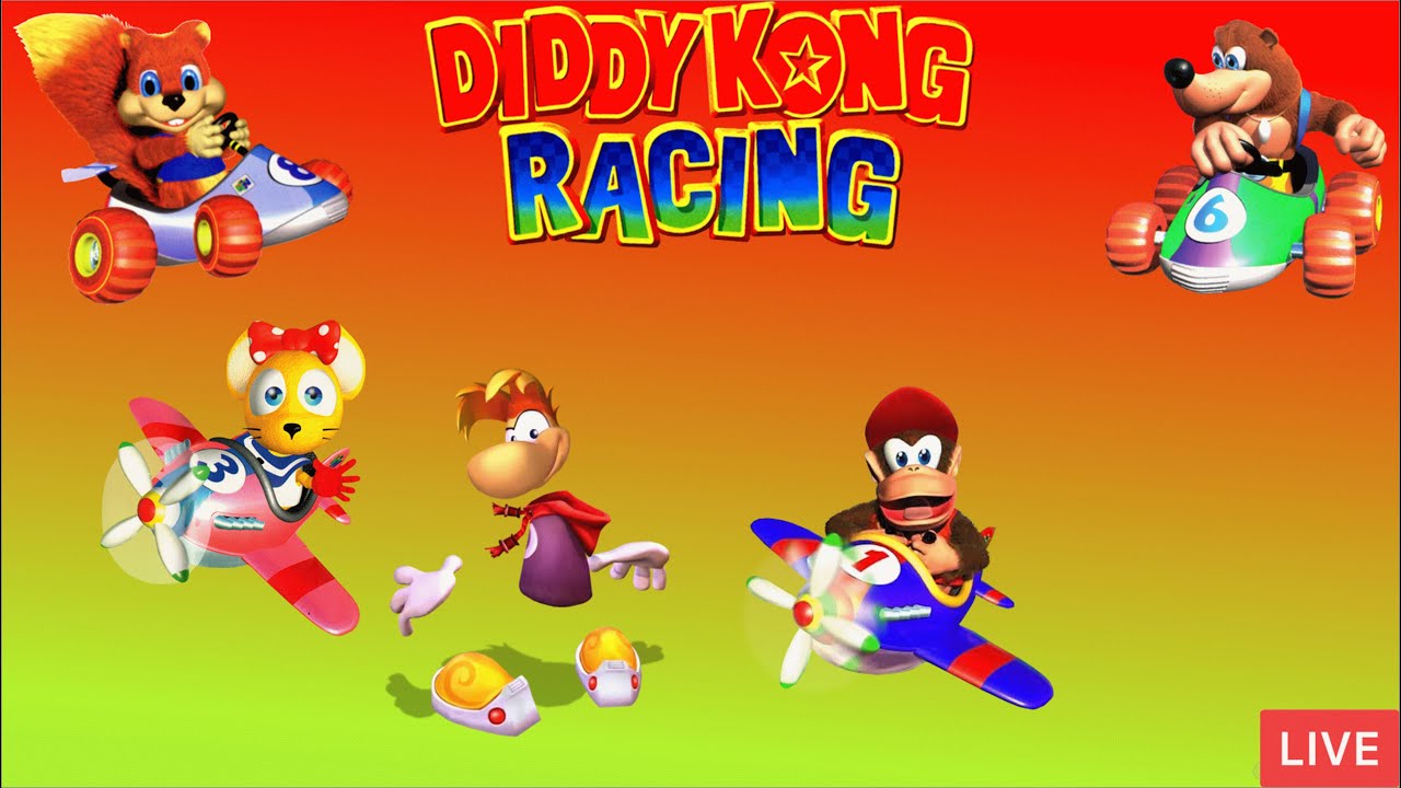 Diddy Kong Racing Live Stream Full Playthrough in Adventure Mode A Hard