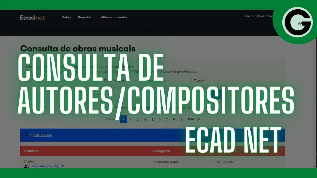 COMO CONSULTAR COMPOSITORES DE MSICAS  ECADnet