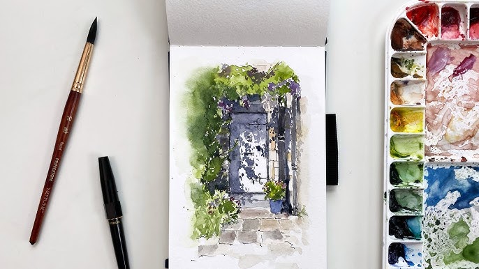 A Video of an Ink and Watercolor Sketch of New Art Supplies — Anya