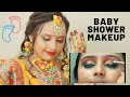 Baby shower makeup tutorial  godh bharai makeup  pregnancy makeup pose maternity makeup make up