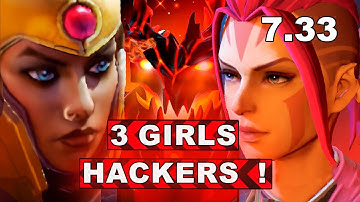 Dota 2 Cheater Busted - 3X GIRLS play FULL PACK OF SCRIPTS, MUST SEE !!!