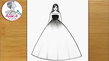 Easy Barbie Doll Drawing | Girl Drawing | How to draw a Girl with beautiful dress | barbie drawing 