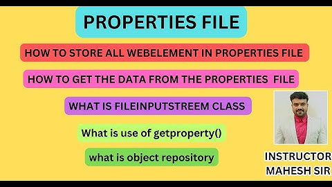 properties file in selenium webdriver | how to store all webelement in properties file | getproperty