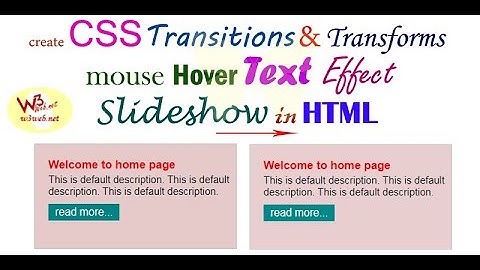 Transitions effects of animated slideshow on mouse hover to display text effect in css3 & HTML5