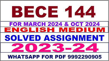 bece 144 solved assignment 2023-24 | bece 144 solved assignment in english 2024 | bece 144 2024